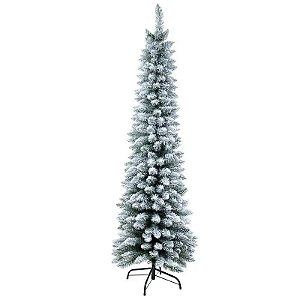 ARVORE NATAL BOSTON SLIM NEVADA 350 TIPS C/ BASE VERDE 1,8M