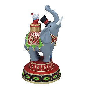 ESCULTURA ELEFANTE CIRCENSE NATALINO DECOR EM RESINA 22,5cm
