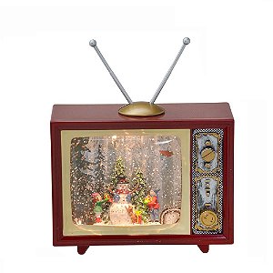 TV DECOR NATAL LUZ E MOV EM AGUA CRIANÇAS FESTIVAS 23,5cm