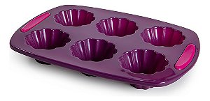 FORMA EM SILICONE PARA 6 BRIOCHE SILICONE LINE MODA DO CHEF