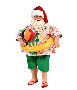 PAPAI NOEL PRAIANO COM BOIA E BOLA 28CM