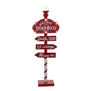 ENFEITE PLACA NATALINA COM LUZ EM METAL E PLASTICO 100cm