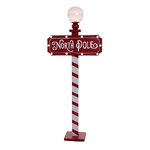 ENFEITE PLACA NATALINA COM LUZ EM METAL E PLASTICO VM E BR - 115CM