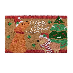 CAPACHO FELIZ NATAL EM FIBRA DE COCO 60X40CM