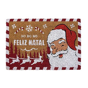 CAPACHO FELIZ NATAL PAPAI NOEL EM FIBRA DE COCO 60X40CM