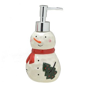DISPENSER PARA BANHEIRO EM CERAMICA BONECO DE NEVE- 350ML