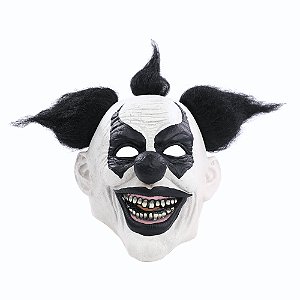 MASCARA HALLOWEEN PALHACO DEXTER PRETA E BRANCA