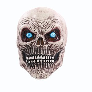 MASCARA CAVEIRA C/ LED A BATERIA FANTASIA DE HALLOWEEN