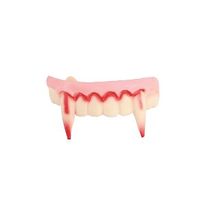 DENTE DE VAMPIRO COM SANGUE FANTASIA HALLOWEEN