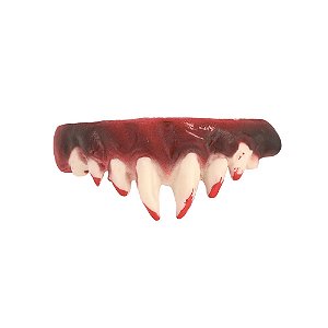 DENTE DO TERROR VERMELHO COM SANGUE FANTASIA PARA HALLOWEEN
