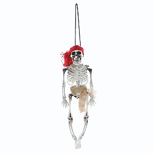 ESQUELETO DECORATIVO PIRATA HALLOWEEN 40CM