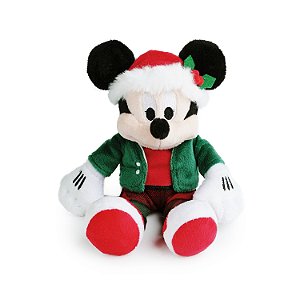 PELUCIA NATALINA MICKEY COM ROUPA VERDE E GORRO 49CM DISNEY