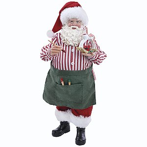 PAPAI NOEL COLECIONAVEL DECOR PINTOR DE AVENTAL 30CM