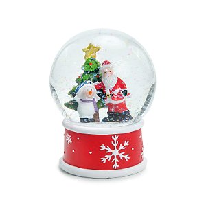 GLOBO DE NEVE DECORATIVO PAPAI NOEL E BONECO DE NEVE 10CM