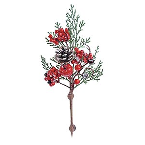 PICK NATALINO COM FRUTAS BERRIES E PINHA 30CM