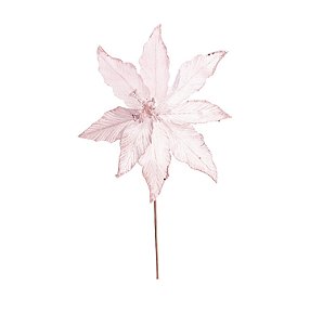 FLOR POINSETTIA NATALINA DECORATIVA ROSA CLARO 30CM