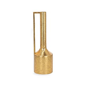 VASO EM METAL COM ALÇA GEOMETRICO DOURADO MART 40CM