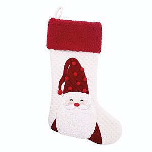 BOTA MEIA NATALINA DECORATIVA NOEL VRM/BCO 45cm