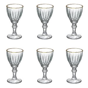 JOGO 6 TAÇAS PARA LICOR 55ML BORDA DOURADA DOMINIC HAUSKRAFT