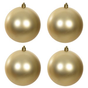 BOLAS NATALINA FOSCAS NO TUBO C/4 UN DOURADO 10CM FLORARTE