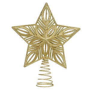 PONTEIRA NATALINA ESTRELA DOURADO 23X19CM FLORARTE