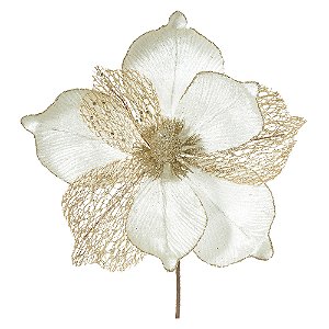 FLOR NATALINA MAGNOLIA CHAMPANHE 24CM FLORARTE