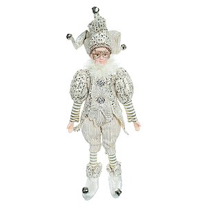 BONECO NATALINO PIERROT CHAMPANHE 35CM FLORARTE