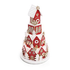 ESCULTURA CASA NATALINA DECORATIVA GINGERBREAD C/LED 22cm