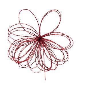FLOR NATALINA DE METAL COM MICANGA VERMELHA 43CM