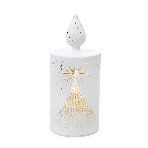 VELA NATALINA ELETRONICA BRANCA BATERIA 18CM