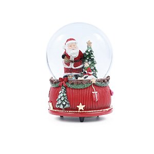 GLOBO DE AGUA NATALINO PAPAI NOEL COM ARVORE E CRIANCA 14CM