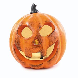 ENFEITE ABOBORA SMOKE G COM LUZ E FUMACA 26CM HALLOWEEN