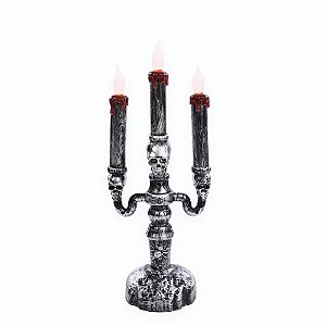 ENFEITE CANDELABRO ENFEITICADO COM LUZ C/1 UN HALLOWEEN