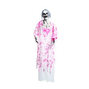 BONECO ZUMBI SANGRENTO 80CM SOM LUZ MOVIMENTO HALLOWEEN