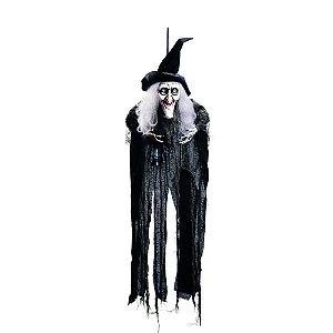 BONECO BRUXA AURELIA 134CM SOM LUZ MOVIMENTO HALLOWEEN