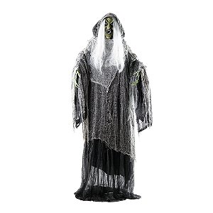BONECO BRUXA SELINA 188CM COM LUZ E SOM HALLOWEEN