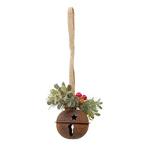 ENFEITE NATALINO GUIZO COM ARRANJO E BERRIES 15CM