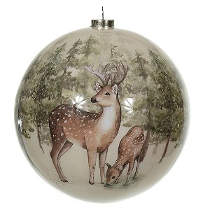 BOLA DECORADA RUSTICA BEGE 10CM FLORARTE - 1UN