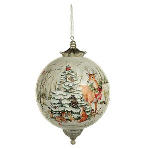 BOLA DECORADA NATAL COLORIDO 36X25CM FLORARTE - 1UN