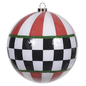 BOLA DECORADA NATAL COLORIDO 10CM FLORARTE - 1UN