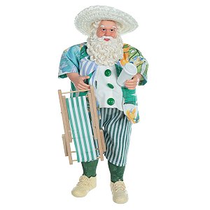 PAPAI NOEL PRAIANO COLECIONAVEL EM RESINA 27,5CM FLORARTE