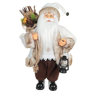 PAPAI NOEL EM PE COM LANTERNA 30CM FLORARTE