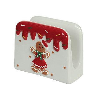 PORTA GUARDANAPO COOKIE GINGERBREAD CERAMICA FLORARTE 11CM