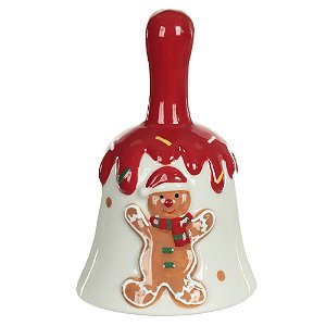 SINO NATALINO EM CERAMICA GINGERBREAD 10CM FLORARTE