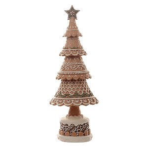 ESCULTURA ARVORE NATAL EM RESINA GINGER 35,5CM FLORARTE