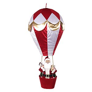 BALAO NATAL PAPAI NOEL VERMELHO E BRANCO 80X29X29CM FLORARTE