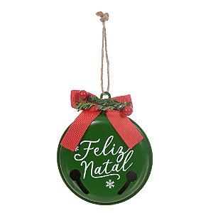 ENFEITE NATALINO GUIZO PENDURAR VERDE 10CM FLORARTE