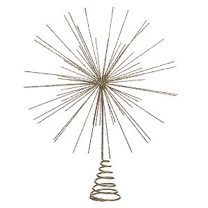 ENFEITE NATAL PONTEIRA ESTRELA CHAMPANHE 25CM FLORARTE