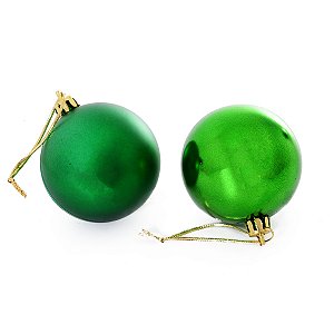 CJ 05 BOLAS NATALINA DECORATIVA MISTA VERDE 8CM