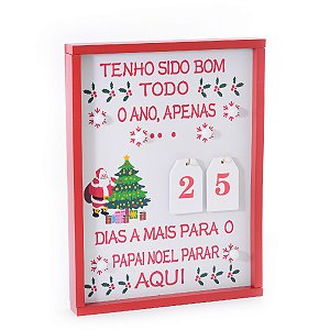 QUADRO NATALINO CALENDARIO DECORATIVO 27X36CM